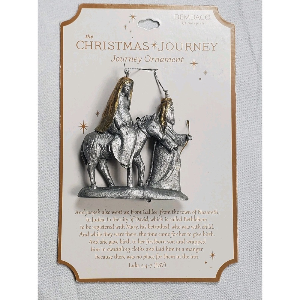 Demdaco Christmas Ornament "Christmas Journey" Luke 2:4-7 Nativity Mary Joseph